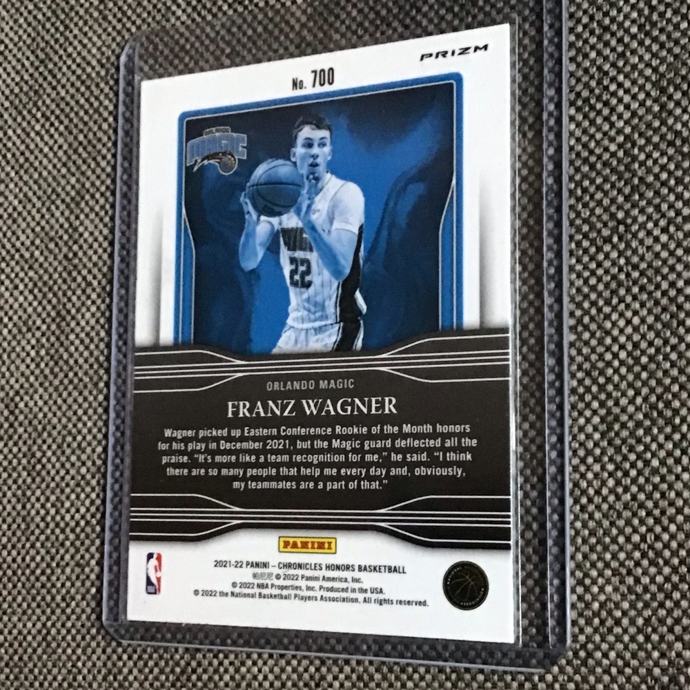 Franz Wagner Rookie Card 2021-22 Panini Honors Basketball (Orlando Magic) - Picture 2 of 2